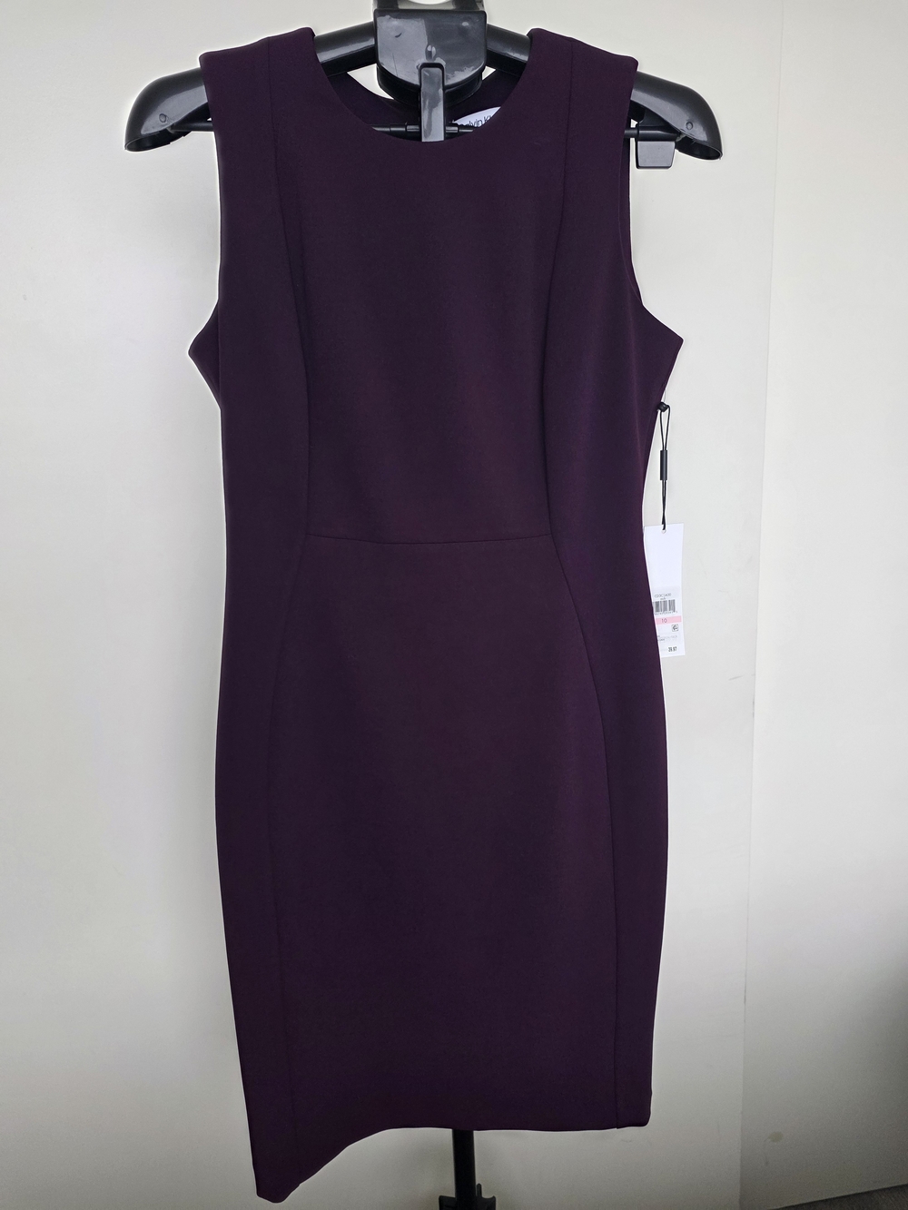 Calvin Klein Sleeveless Sheath Dress in Deep Plum